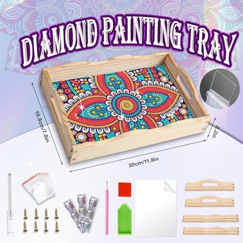 EWJRNSF Diamond Art Kits for Adults Wooden Serving Trays with Handles - Image 2