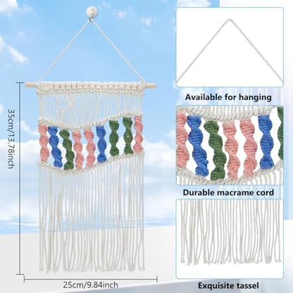 FREEBLOSS Macrame Wall Hanging Kit Spiral Knots Macrame Wall Hanging Kit DIY Multi Coloured Macrame Wall Art DIY Macrame Fringe Hanging Kit Macrame Kit with Instructions for Beginners Adults - Image 3