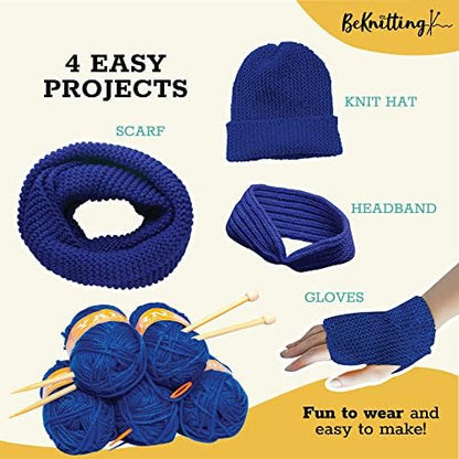 BeKnitting Knitting Kit for Beginners Adults & Kids - Learn to Knit - Yarn, Pompom Makers, Needles & Other Supplies | Holiday Gifts, Gift-Ready Box - Image 6