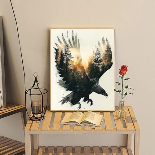 NZNANCHU Paint by Number for Adult,DIY Animal Painting Kits for Adults,Color by Numbers,Eagle Paint by Number Canvas Crafts Watercolor for Beginners Hoom Decor (Eagle) - Image 7
