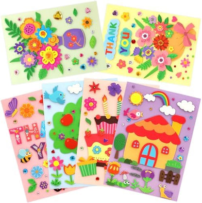 Treasure Cove Card Making Kits for Kids Handmade DIY Greeting Card 12Pcs by TreasureCove