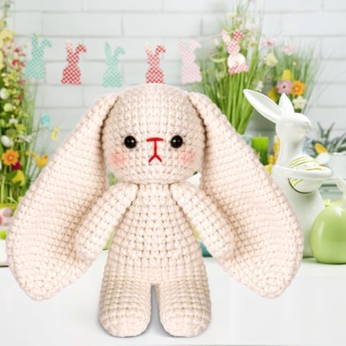 Crochetta Crochet Kit for Beginners, Crochet Starter Kit w Step-by-Step Video Tutorials, Beginner Crochet Kit Knitting Supplies for Adults, Crochet Bunny(40%+ Yarn) - Image 6