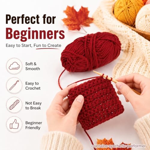 MAQIHAN Acrylic Yarn for Crocheting - Soft Knitting Yarn for Crafts, 15x20g - Image 5