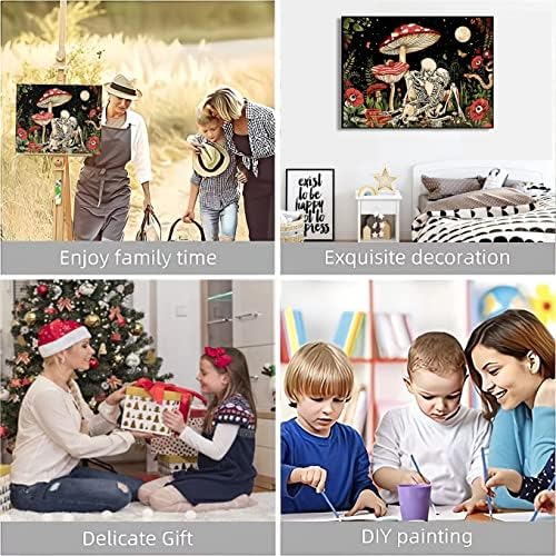 koemhxb Mushroom Paint by Numbers for Adults, Skeleton Paint by Numbers for Adults Beginner,Mushroom Painting by Numbers for Home Wall Decor(16x20 Inch) - Image 6