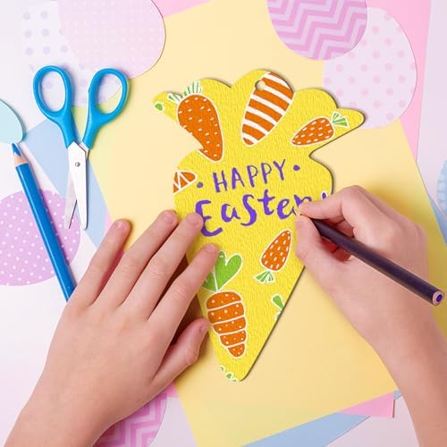 Large Size 7" Wooden Easter Ornaments to Paint, Carrot Wooden DIY Blank Unfinished Round Wood Discs Ornament for Crafts Hanging Decorations(10PCS) - Image 2