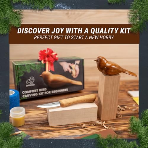 BeaverCraft Wood Carving Kit Comfort Bird DIY Hobbies for Beginners & Kids & Adults, Wood Carving Mess Mat for Easy Cleanup – Portable Woodworking Hobby Work Mat MS - Image 5