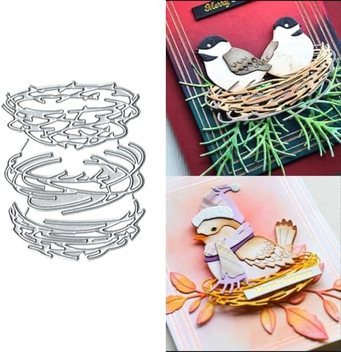 Bird's Nest Frame Metal Cutting Die Cuts, DIY Crafts Bird's Nest Frame Scrapbook Paper Cards Cutting Dies Cut Stencils for DIY Embossing Card Making Book Tags Decorative Paper Dies Scrapbooking by CoolifWangDIYCardMaking