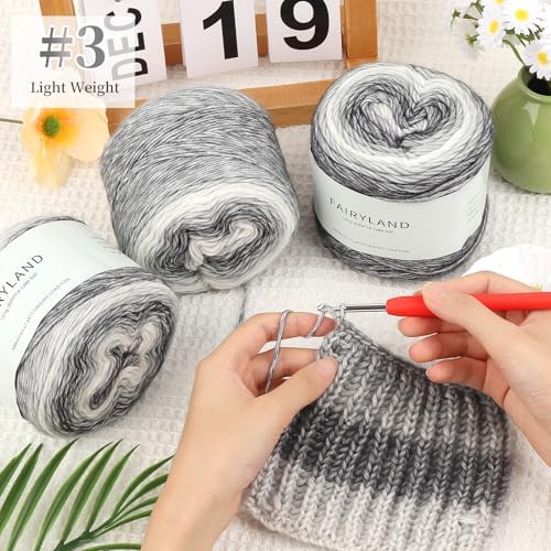 Aeelike Cake Yarn for Crocheting, Soft Ombre Crochet Yarn, Ink Gradient - Image 2