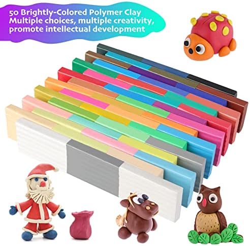 Cyajm 50 Colors Oven Bake Polymer Clay Kit, DIY Jewelry Crafts & Home Decor - Image 3