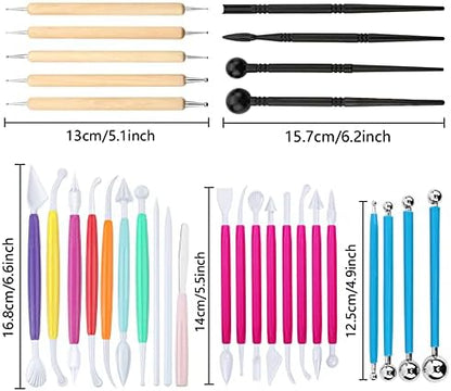 31 Pcs Cake Decorating Tool Set, Fondant Tool, Polymer Clay Tool, Modeling Clay Sculpting Tools Kits for Pottery Sculpture - Image 7