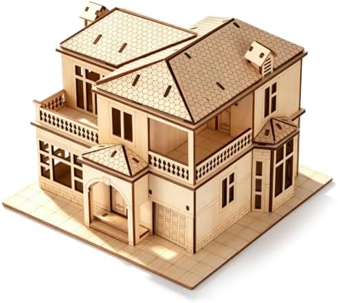 3D Wooden Puzzle for Adults, DIY Miniature Villa House Building Two Layer by BLOCKABODE