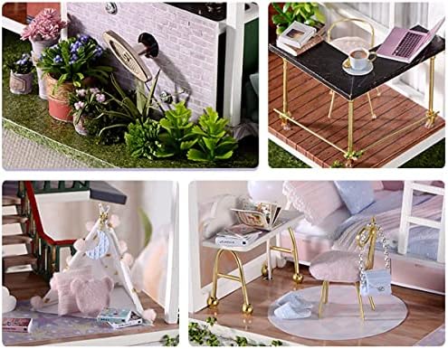 MAGQOO Dollhouse Miniature with Furniture, DIY Wooden Dollhouse Kit Plus Dust Proof, 1:24 Scale Creative Room Idea (Monet Garden) - Image 4