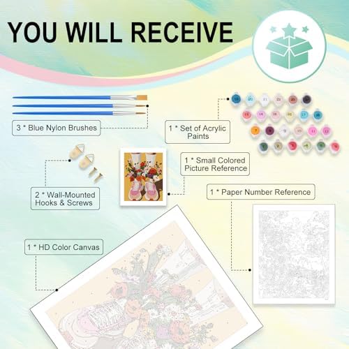 Paint by Numbers Kit for Adults, Sneakers DIY Painting Kit, 16x20 Inch - Image 4