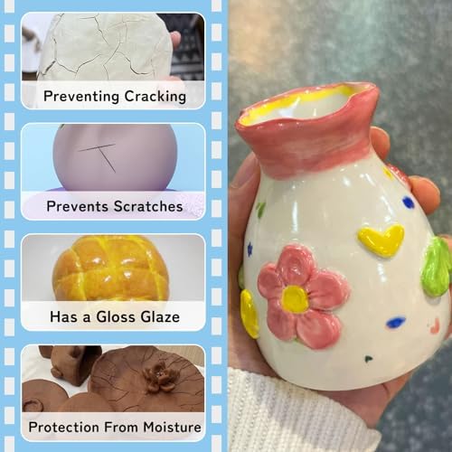 100ml Air Dry Clay Glaze, Protect Clay Surfaces,Delivers Gloss Glaze Effect - Image 5