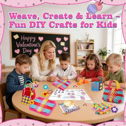 432 Pcs Weaving Loom Kit for Kids,DIY Arts & Crafts Kit with 12 Color Loops - Image 2