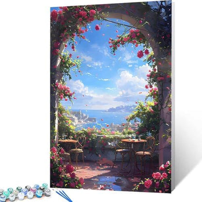 Paint by Numbers Kit for Adults Beginner, Castle Paint by Numbers Sea, DIY Easy Acrylic Watercolor Oil Painting Kit with Brushes, Arts and Crafts for Adult for Home Wall Decor, Gifts 20x26 in P-66 - Image 4