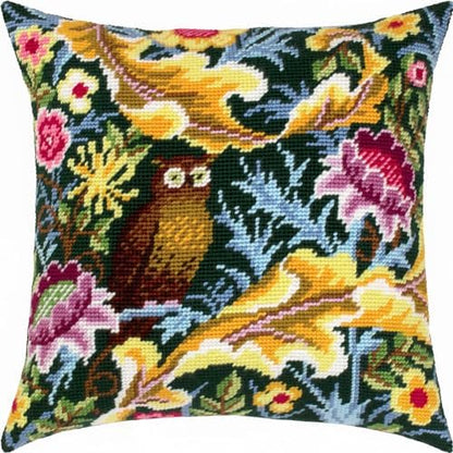 Brvsk Tapestry Needlepoint Kit for Adults and Beginners — Owl by John Henry Dearle 16″ × 16″ with Clear, Precise Printed Design on Cotton Canvas; Includes 2 Needles, Yarn, and Easy-Read Chart by Brvsk