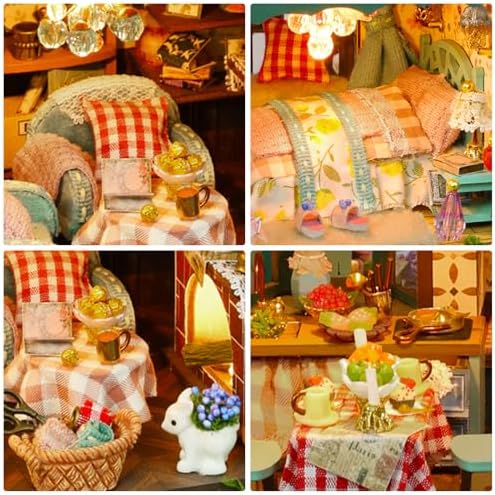 Dollhouse Kit, DIY Miniature House Kit w/LED for Adults - Image 3