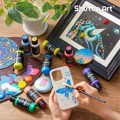 Shuttle Art Color Change Acrylic Paint Set, 16 Colors Chameleon Colors Acrylic Paint in Bottles (60ml/2oz), Non-Toxic for Artists, Beginners and Kids on Rocks, Crafts, Canvas, Wood, Fabric, Ceramic - Image 6