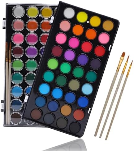 Artecho 36 Colors Watercolor Paint Set with 3 Brushes, Washable, Travel Design, Perfect for Card Making, Illustrations, Painting, Calligraphy by Artecho