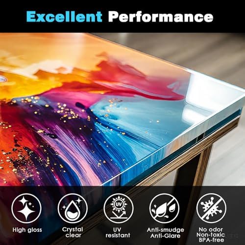 ResinAngel 2 Gallon Epoxy Resin with Pump,1:1 Ratio Crystal Clear,High Hardness,Non-Yellowing for Casting Coating, Countertop, Table top, Wood, Art DIY Handcraft Jewelry - Image 3