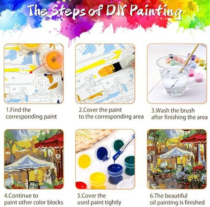 QUITEDEW 2 Pack Adult Paint by Numbers Kit in Colorful Box,11.8x15.7Inch - Image 5