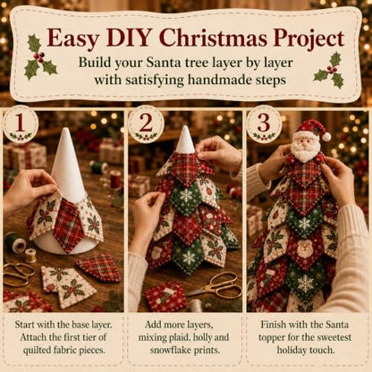 2026 New Christmas & Halloween DIY Quilted Fabric Tree Kit, 3D Layered Sewing Craft Set for Beginners, Christmas Tree Quilt Kit, Handmade Tabletop Holiday Decor, Gift for Craft Lover - Image 3