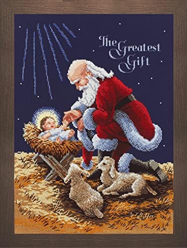 Janlynn Counted Cross Stitch Kit, Kneeling Santa Navy by Janlynn