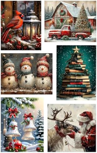 VIGEGU 6 Pack Christmas Paint by Numbers Kit for Adults by VIGEGU