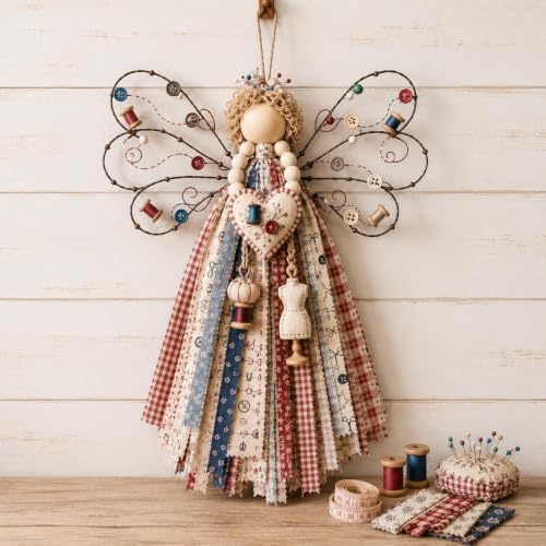 CHIANART Angel Fabric Hanging DIY Kit, Macrame Wall Weaving Craft,Crochet Wall Hanging Kit, Rustic Farmhouse Christmas Tree & Holiday Home Decor, Beginner-Friendly Handmade Gift for Women (B1) by Unknown