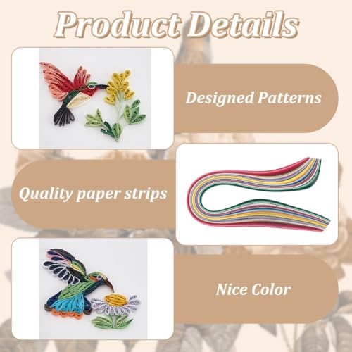 WEBEEDY 20 Sets Paper Quilling Kit 5 Styles Hummingbirds Greeting Card Making Kit with Instruction for Adults Beginner Handmade Animal Quilling Card for Birthday,Wedding,Holiday,Mother's Day - Image 3
