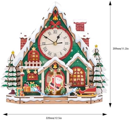 3D Puzzles for Adults Wooden Christmas Puzzle Clock Adult Crafts - Image 2