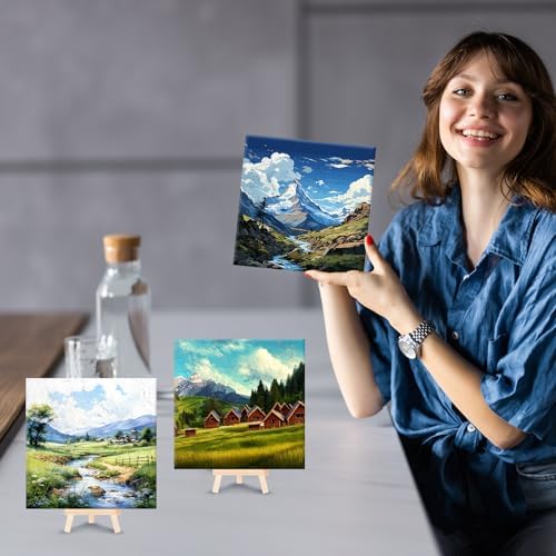RoundFunny 8 Set Paint by Numbers Drawing Kit for Adults,Landscapes - Image 6