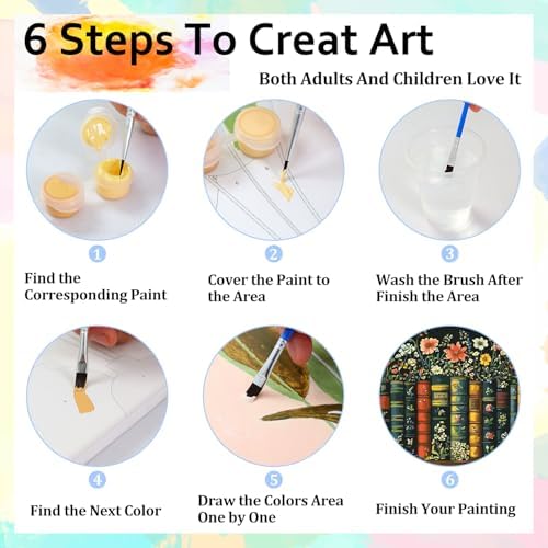 Book Paint by Numbers Kit for Adults Flowers Paint by Numbers for Adult - Image 6