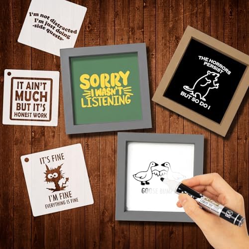 40pcs Stencils for Crafts Reusable, Funny Sarcastic Wood Burning Stencils - Image 2