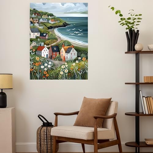 DOTSTART Paint by Numbers Kit for Adults Beginner,Peaceful Island by The Sea Adult Paint by Number Kits on Canvas,Painting by Numbers Easy Oil Painting,for Home Wall Decor15.7X19.7 Inch - Image 3