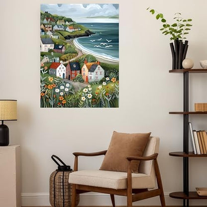 DOTSTART Paint by Numbers Kit for Adults Beginner,Peaceful Island by The Sea Adult Paint by Number Kits on Canvas,Painting by Numbers Easy Oil Painting,for Home Wall Decor15.7X19.7 Inch - Image 3