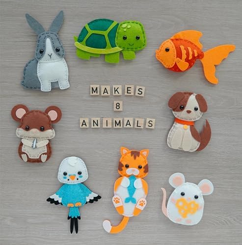 Craftorama Sewing Kit for Kids, Fun and Educational Pets Craft Set for Boys and Girls Age 7-12, Sew Your Own Felt Animals Craft Kit for Beginners, 165 Piece Set - Image 7