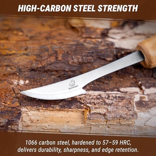 BeaverCraft Sloyd Chip Wood Carving Palm Chisel Knife C17P for Beginners and Professionals, Basswood Carving Unfinished Wooden Blank Set BW7 - Image 3