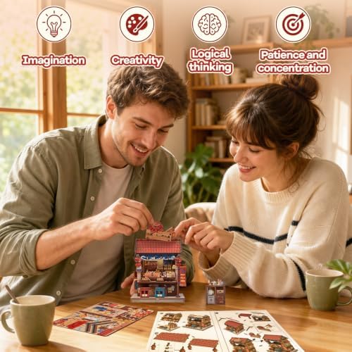DIY Miniature Dollhouse Kit for Beginners, Mini House Book Nook Kit for Teens, 3D Wooden Puzzle, Japanese Booknook Bookshelf Desktop Home Decor, Tiny Crafts Gift for Adults&Teens, 146 Pieces - Image 3