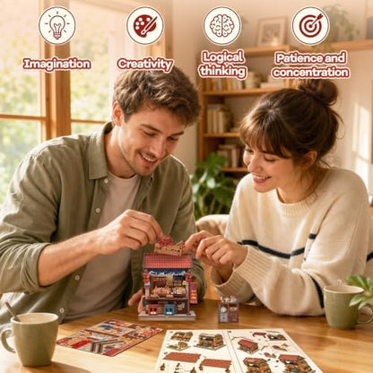 DIY Miniature Dollhouse Kit for Beginners, Mini House Book Nook Kit for Teens, 3D Wooden Puzzle, Japanese Booknook Bookshelf Desktop Home Decor, Tiny Crafts Gift for Adults&Teens, 146 Pieces - Image 3