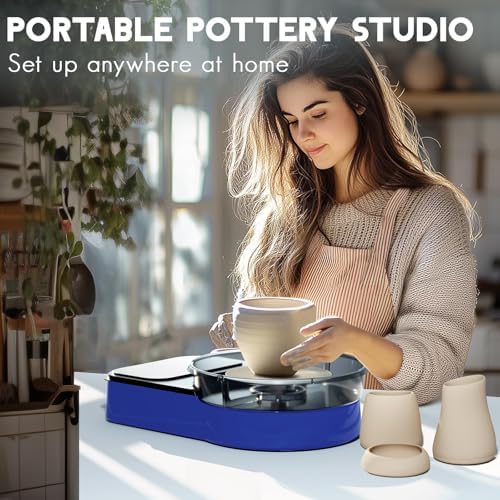 Catcrafter Pottery Wheel for Kids Teens Adults Beginners - Blue Pottery Kit - Image 2