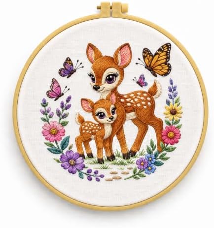 niurenmaoyi Deer Embroidery Kit for Beginner,Needlepoint Kit for Adult by Unknown