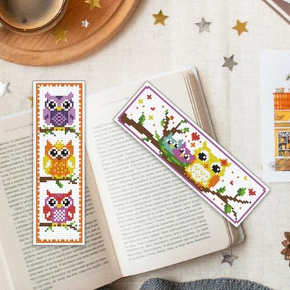 ORIGACH 6 Set Cross Stitch Bookmark Kit for Beginner Owl Pattern DIY Stamped Embroidery Bookmark Kit with 13 Colors Embroidery Floss Instructions - Image 6