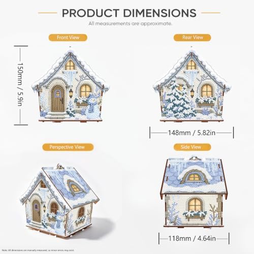 FRANDEK Wooden House Diamond Art Painting Kit for Adults (Winter Snow) - Image 6