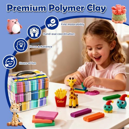 Artpar Polymer Clay Kit,102 Colors Modeling Clay for Kids,Oven Bake Clay - Image 3