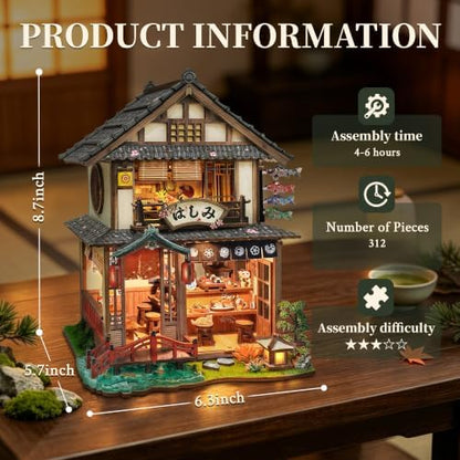 Japanese Book Nook Kit for Adults with Lights, Bridgeside Machiya - Image 4