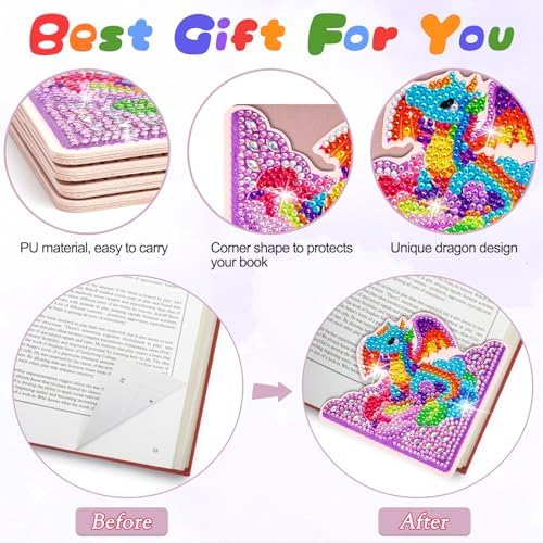 WIVICO 4Pcs Diamond Painting Bookmarks, Diamond Pearl Art Kits for Adults - Image 3
