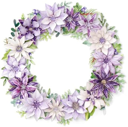 Katy Sue Dusky Violet Blooms, Die Cut Flowers & Leaves Pack. 12 Sheets of Pre-Cut Double-Sided Paper Flowers & Leaves in a Purple Colorway from Card Making Supplies. UK-Made. - Image 3