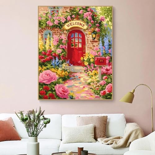 ZRIZQ Flowers Paint by Numbers Kit for Adults Beginner,Garden,16x20 - Image 3